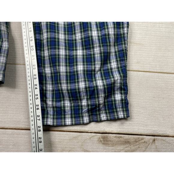 Brooks Brothers Pajamas Set Mens XL Blue Green Plaid All Cotton Pocket Button Up - Picture 6 of 11